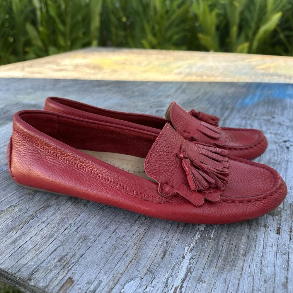 GH Bass Women’s Red Missy Moccasin Loafer Leather Size 7M 825